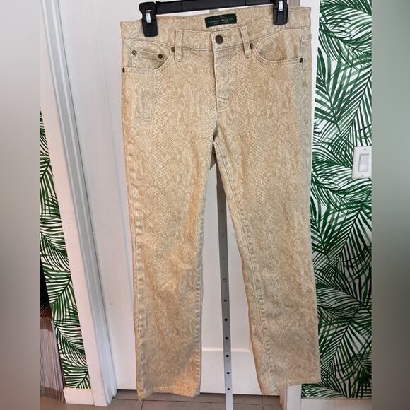 Lauren Ralph Lauren Snake Print Modern Straight Jeans 6 - Picture 2 of 13